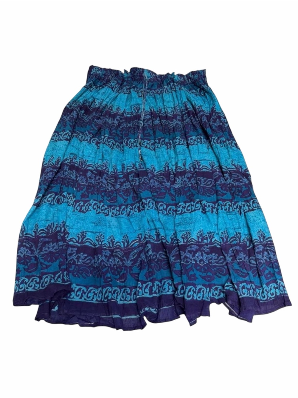 Vintage 90’s Boho Floral Maxi Skirt Women’s OS Hippie Festival Summer Blue